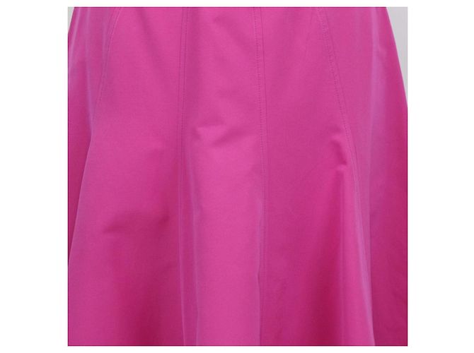 Falda midi acampanada Valentino en mezcla de algodón fucsia Rosa - vista 4