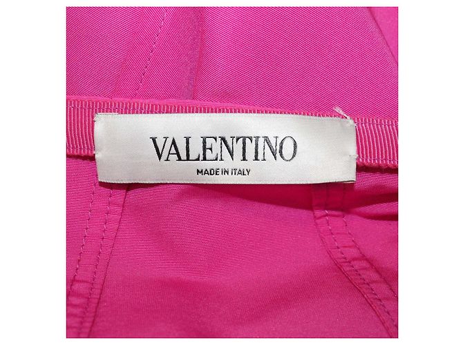 Falda midi acampanada Valentino en mezcla de algodón fucsia Rosa - vista 5