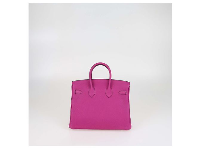 Hermès Borsa Birkin 25 Hermes Rose Magnolia in pelle Clemence con hardware Palladium - vista 3