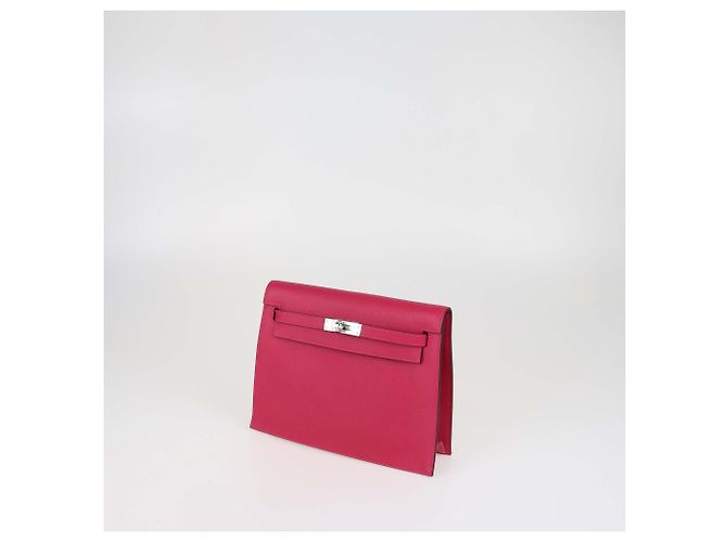 Hermès Borsa a tracolla Hermes Kelly Danse in pelle Evercolor Framboise Rosa - vista 3