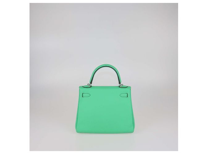 Hermès Borsa Kelly Retourne 25 Hermes Vert Comics in pelle Swift con hardware Palladium - vista 3
