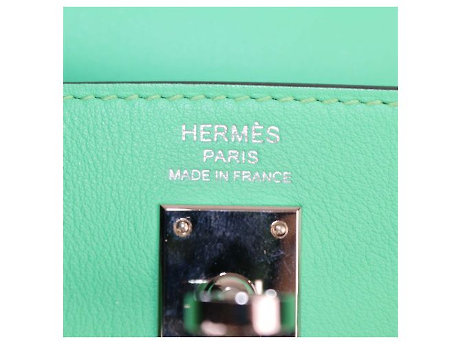 Hermès Borsa Kelly Retourne 25 Hermes Vert Comics in pelle Swift con hardware Palladium - vista 6