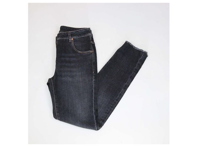 Brunello Cucinelli Vaqueros Extra Skinny de Denim Lavado Negro - vista 3