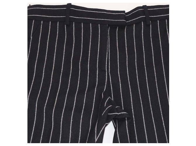 Pantalón acampanado de lana a rayas diplomáticas blanco/negro Tom Ford - vista 4