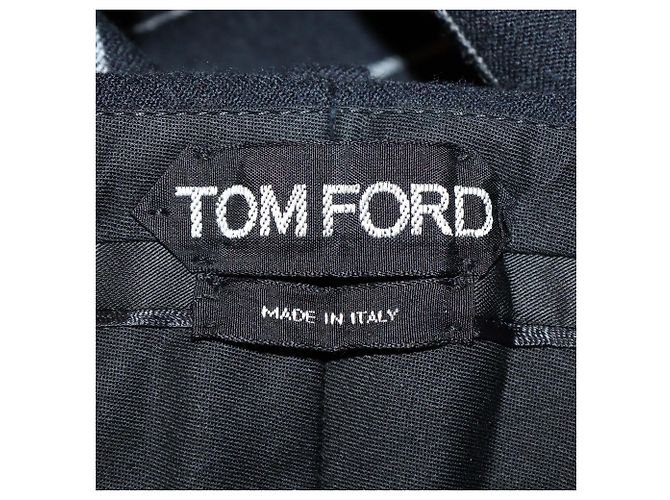 Pantalón acampanado de lana a rayas diplomáticas blanco/negro Tom Ford - vista 5
