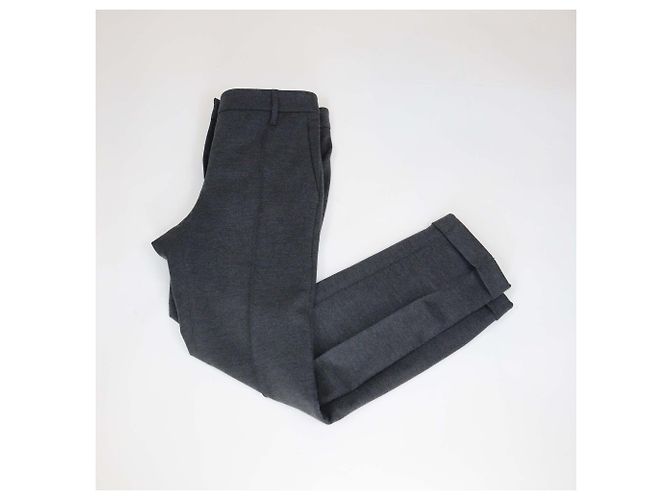 Pantalones de pierna recta de lana gris oscuro Brunello Cucinelli Gris antracita - vista 3