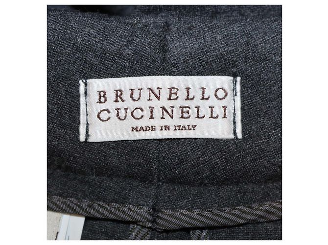 Pantalones de pierna recta de lana gris oscuro Brunello Cucinelli Gris antracita - vista 5