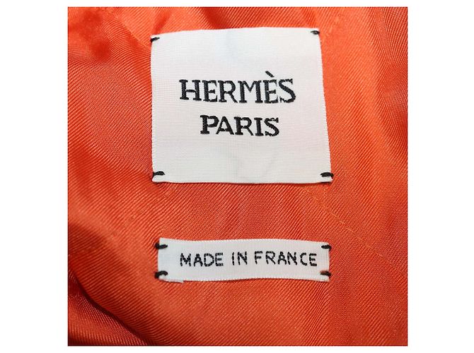 Hermès Sovracamicia trapuntata Hermes Orange Lava Silk Coloriages de Jour - vista 5