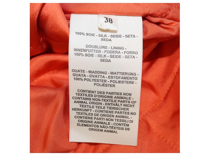 Hermès Sovracamicia trapuntata Hermes Orange Lava Silk Coloriages de Jour - vista 6