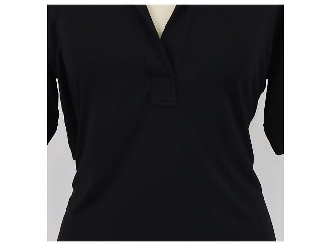 Hermès Top corto a maniche corte in viscosa nera Hermes Nero - vista 4