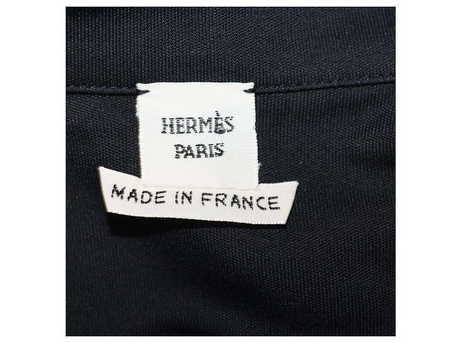 Hermès Top corto a maniche corte in viscosa nera Hermes Nero - vista 5