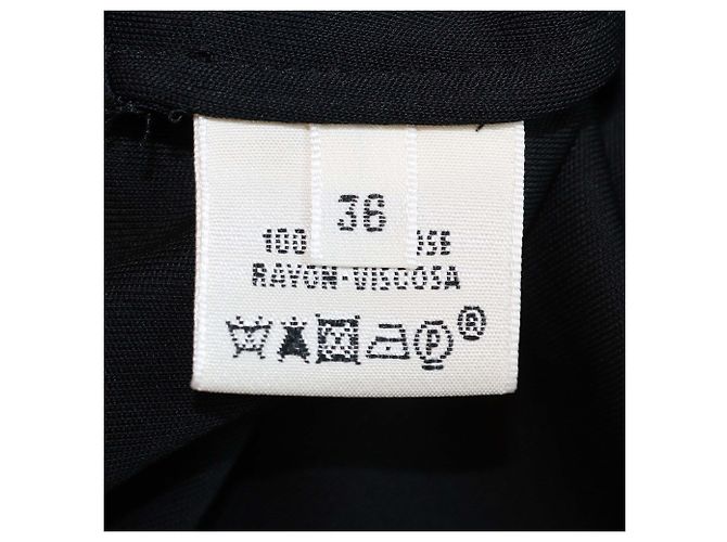 Hermès Top corto a maniche corte in viscosa nera Hermes Nero - vista 6