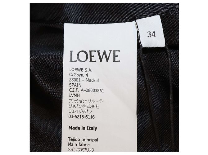 Loewe Black Wool Leather Trim Long Coat - view 6