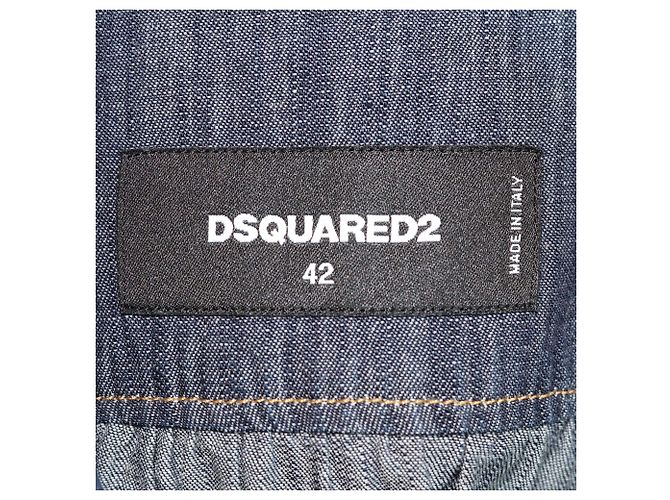 Camicia a maniche lunghe Dsquared2 in denim blu con perline - vista 5