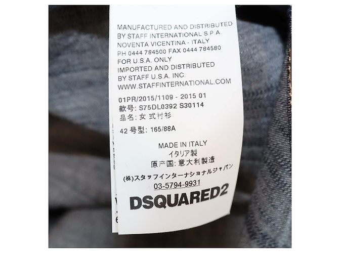 Camicia a maniche lunghe Dsquared2 in denim blu con perline - vista 6