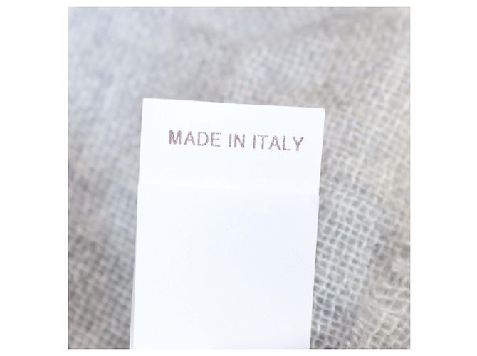 Sciarpa da spalla Brunello Cucinelli in cashmere grigio e pelliccia di volpe - vista 7