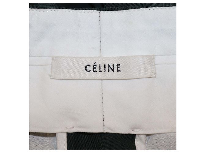 Céline Pantalones Celine de mezcla de algodón verde kaki con bolsillos frontales - vista 5