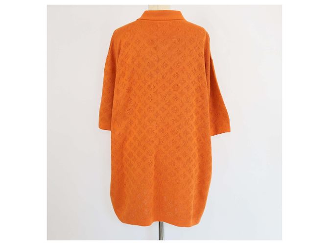 Polo a maniche corte Louis Vuitton Orange Monogram Pointelle Arancione - Ansicht 3