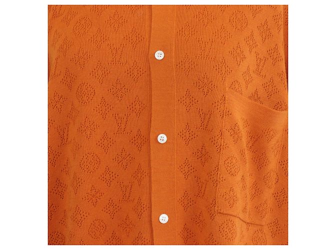 Polo a maniche corte Louis Vuitton Orange Monogram Pointelle Arancione - Ansicht 4