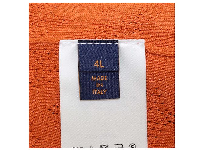 Polo a maniche corte Louis Vuitton Orange Monogram Pointelle Arancione - Ansicht 6