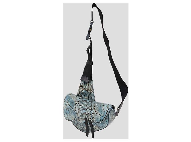 Christian Dior Dior Homme Blue Python Saddle Bag - view 2