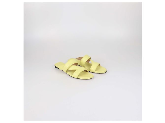 Bottega Veneta The Band Flat Slide in pelle Lime D'oro - vista 2