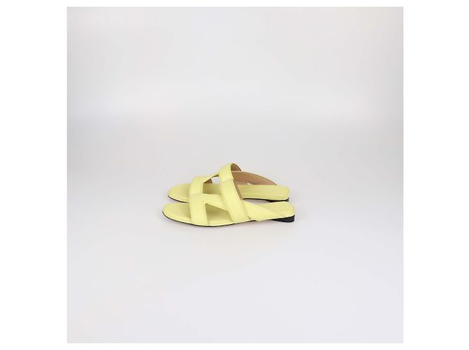 Bottega Veneta The Band Flat Slide in pelle Lime D'oro - vista 4