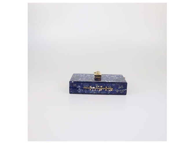 Clutch Dolce Box in acrilico con stampa pizzo Blu/Trasparente Dolce & Gabbana - vista 4
