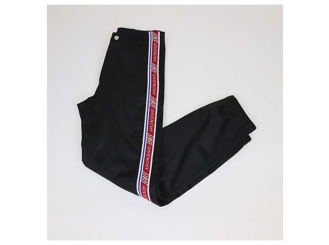 Pantaloni Givenchy in jersey nero con logo e bande laterali - vista 3