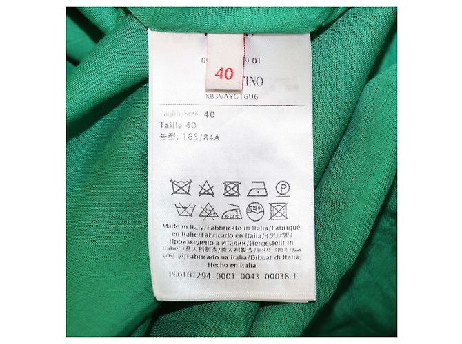 Vestido largo sin mangas Valentino de encaje de algodón verde - vista 6