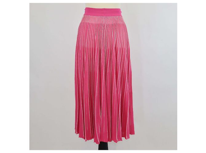 Falda midi plisada a rayas rosa Valentino - vista 3