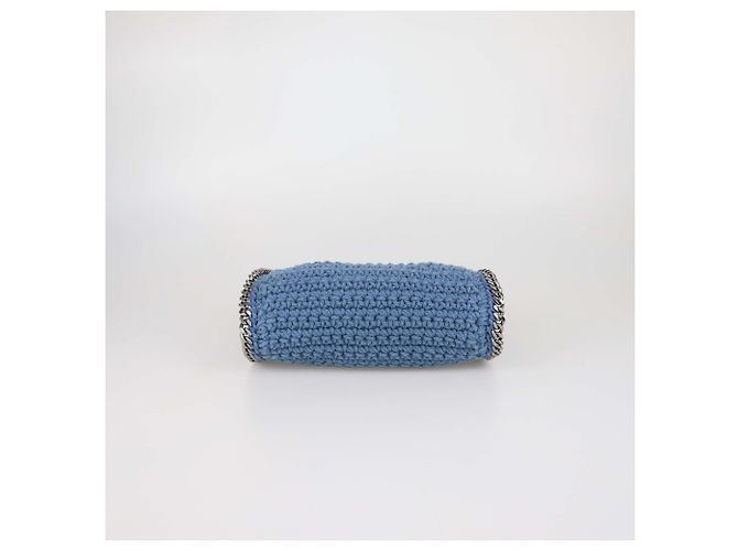 Stella Mc Cartney Mini Tote Falabella Stella McCartney in tessuto crochet blu - vista 4