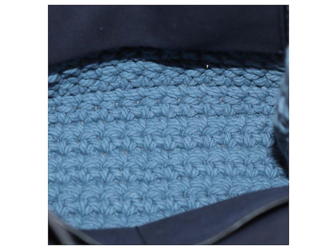 Stella Mc Cartney Mini Tote Falabella Stella McCartney in tessuto crochet blu - vista 5