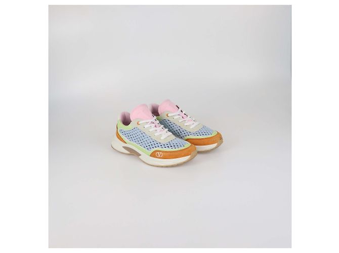 Zapatillas de cordones Valentino en piel y tejido mesh multicolor - vista 2