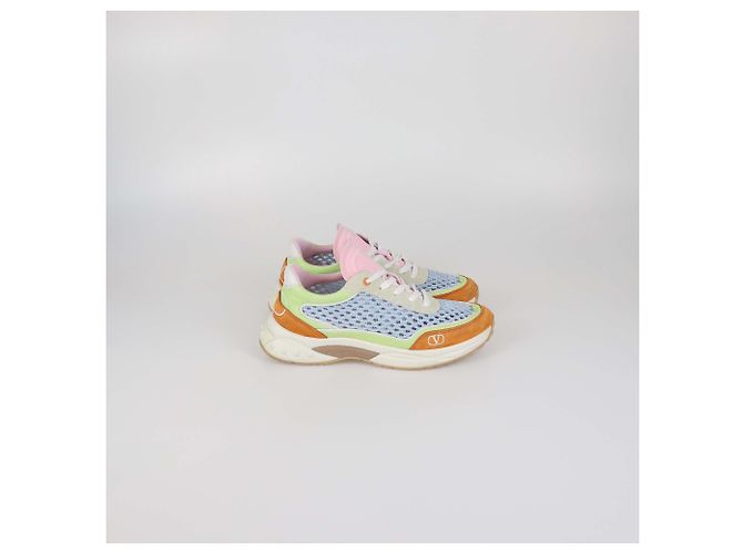 Zapatillas de cordones Valentino en piel y tejido mesh multicolor - vista 3