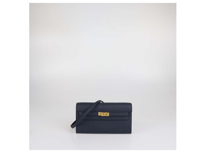 Hermès Portafoglio Hermes Indigo Epsom Leather Kelly Classique To Go Blu - vista 2