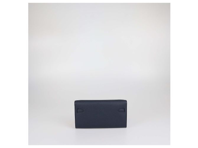 Hermès Portafoglio Hermes Indigo Epsom Leather Kelly Classique To Go Blu - vista 4