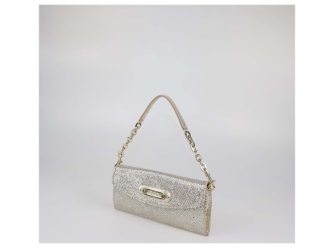 Clutch con catena glitter oro Jimmy Choo Argento - vista 2