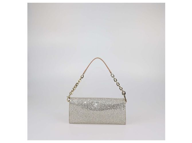 Clutch con catena glitter oro Jimmy Choo Argento - vista 3
