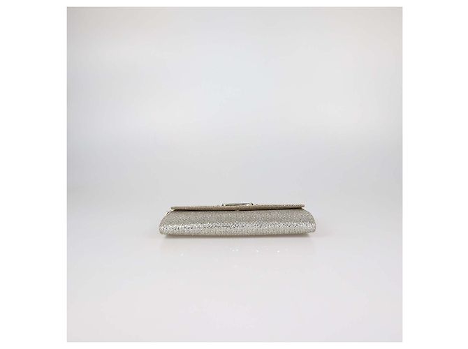 Clutch con catena glitter oro Jimmy Choo Argento - vista 4