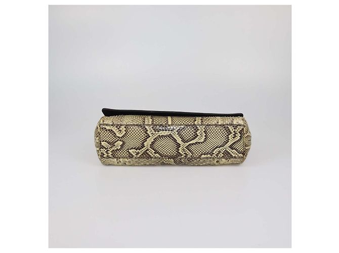 Sac à rabat en python crème Dolce & Gabbana Écru - vue 4