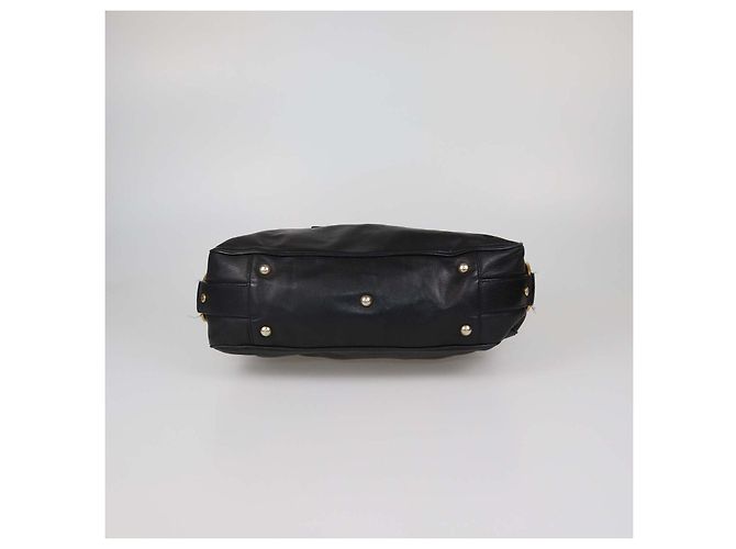 Yves Saint Laurent Rive Gauche Tote aus schwarzem Leder - Ansicht 4