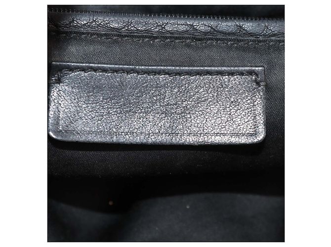 Yves Saint Laurent Rive Gauche Tote aus schwarzem Leder - Ansicht 5