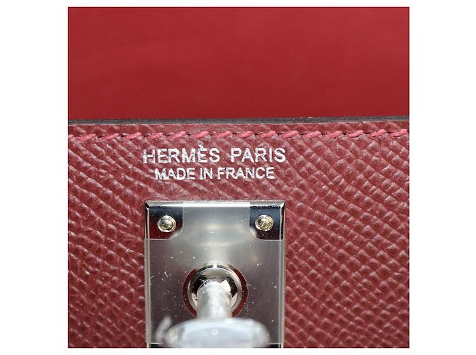 Hermès Rouge H, pelle Epsom Gold Mini Kelly Sellier II Bag Marrone Rosso - vista 5