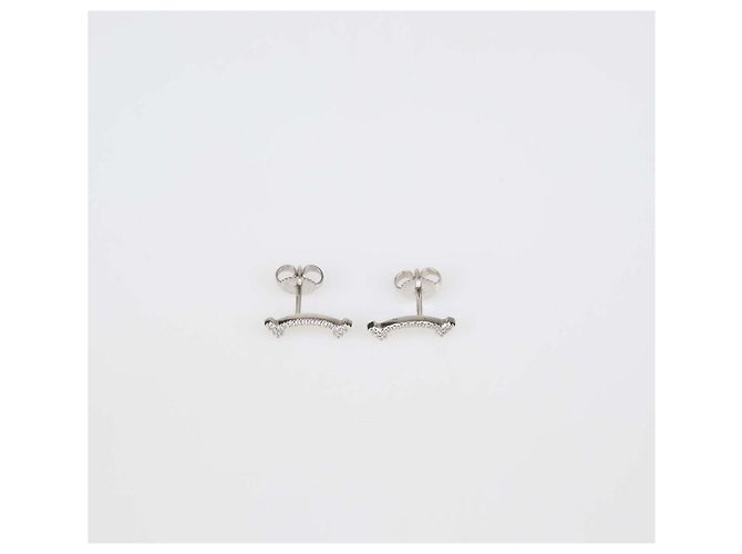 Orecchini Tiffany & Co. Smile in oro bianco 18K e diamanti D'oro - vista 4