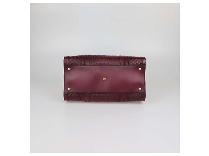 Borsa Boston Gucci Duilio Brogue in pelle Microguccissima bordeaux Rosso - vista 4