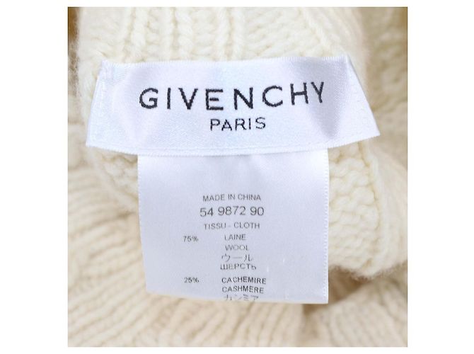 Berretto in maglia di lana e cashmere crema Givenchy Bianco - vista 6