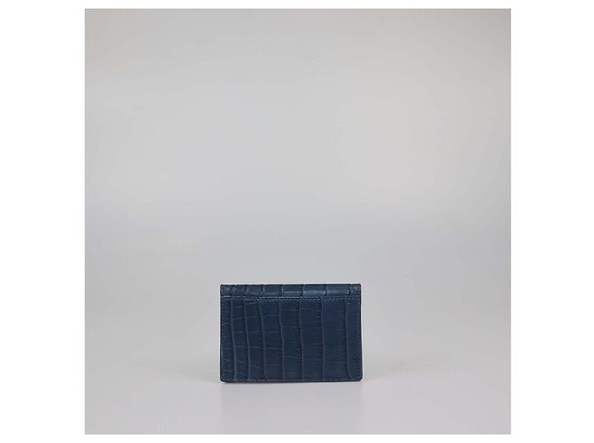 Bottega Veneta Tarjetero vertical de cocodrilo azul Azul marino - vista 3