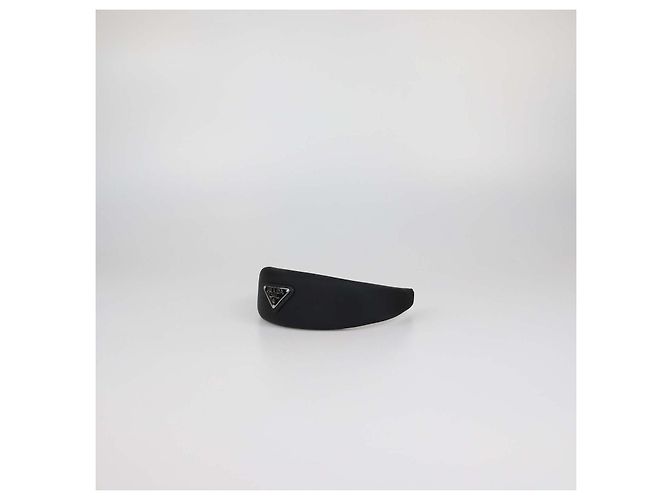 Prada Stirnband aus schwarzem Nylon mit Plakette - Ansicht 2