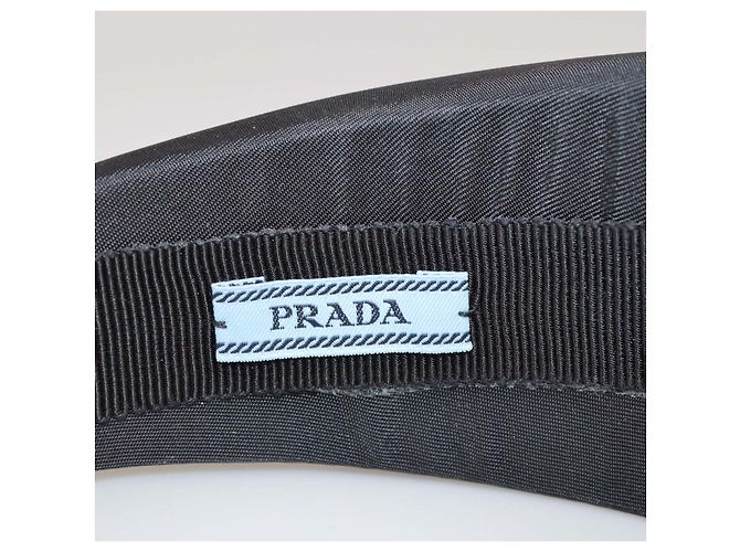 Prada Stirnband aus schwarzem Nylon mit Plakette - Ansicht 6